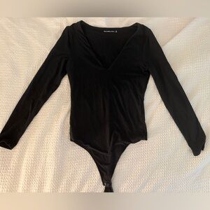 Abercrombie Black Plunge V-neck Bodysuit